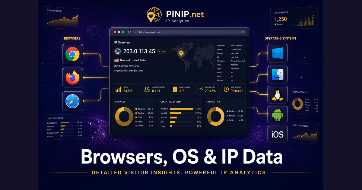 Browsers, Operating Systems & IP Data: What PINIP.net Sees